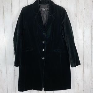 Anne Klein Womens Coat Size 10 (M) Black Velvet Dupont Thermolite Insulation